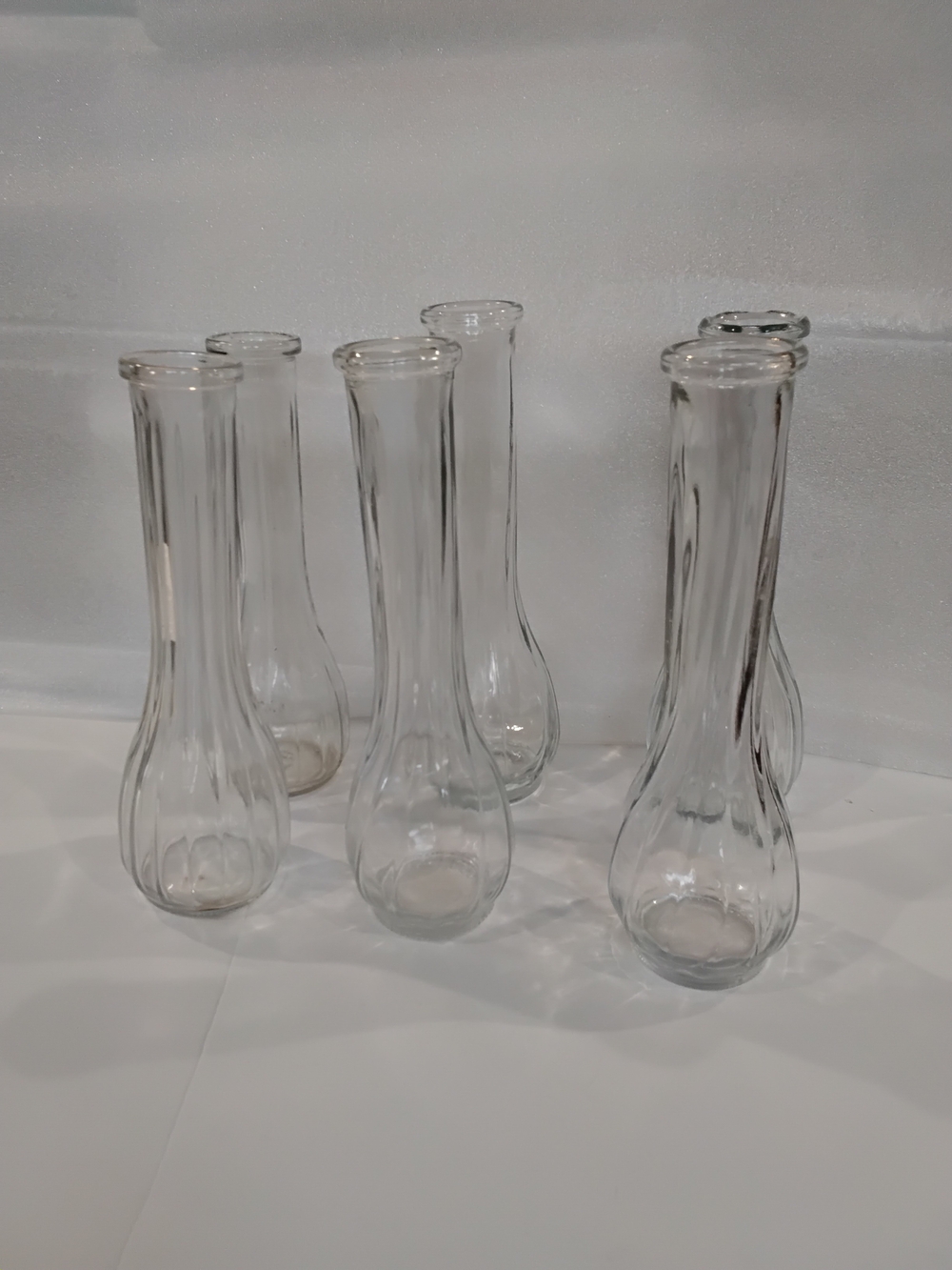 Clear Glass Bud Vase - Set of 6